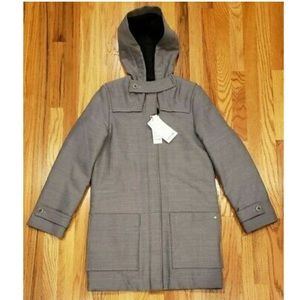 Lacoste Women’s Wool Blend Hooded Gray Coat NWT!